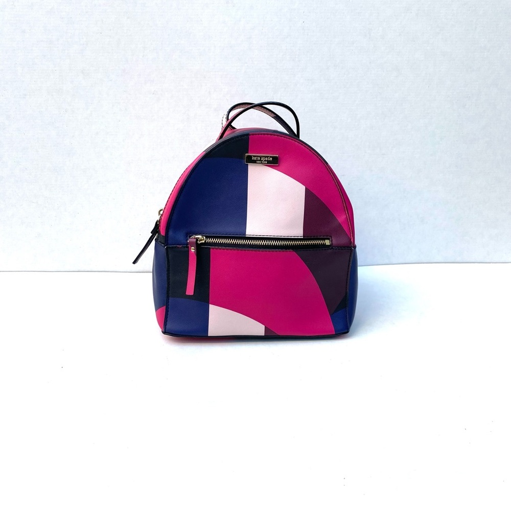 Kate Spade medium size backpack in pink and navy blue